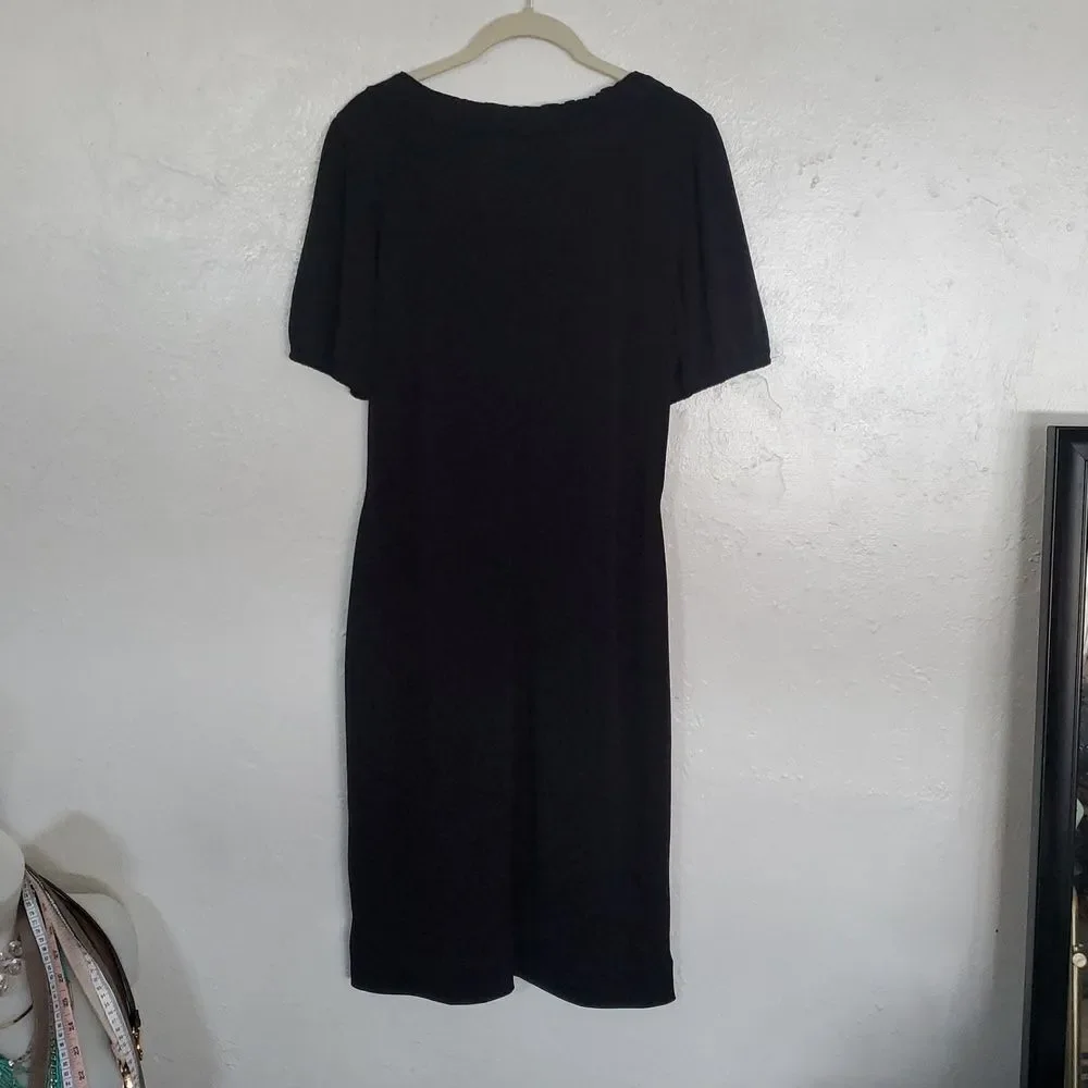 Oscar De LA Renta Black Scoop Neck Dress Size 4